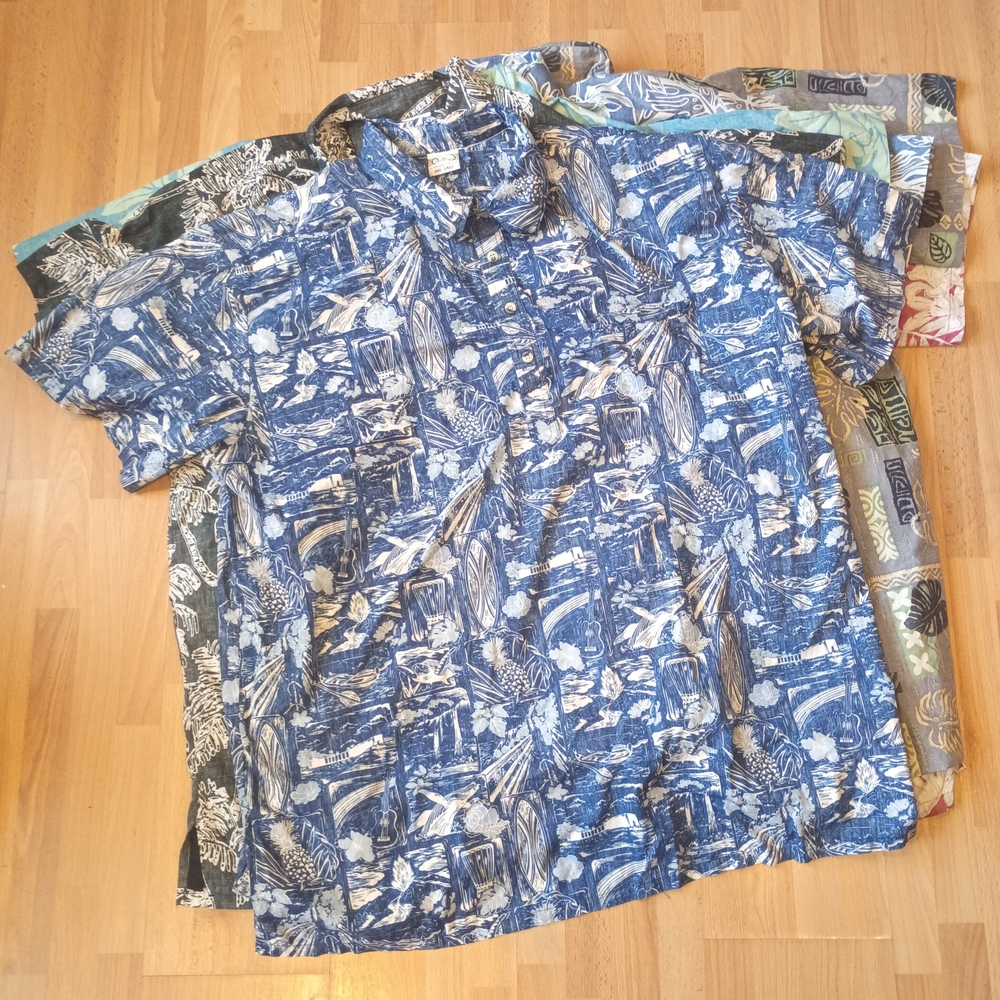Hawaiian T-Shirt Lot 3X Tall. Lot Of 6 Go Barefoot